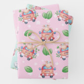 Baby Animals Pink für Mädchen Geschenkpapier Set (Beispiel)