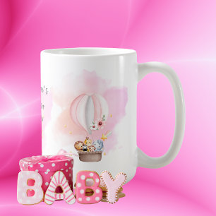 Baby Animals Safari in Pink Hot Air Ballon Kaffeetasse
