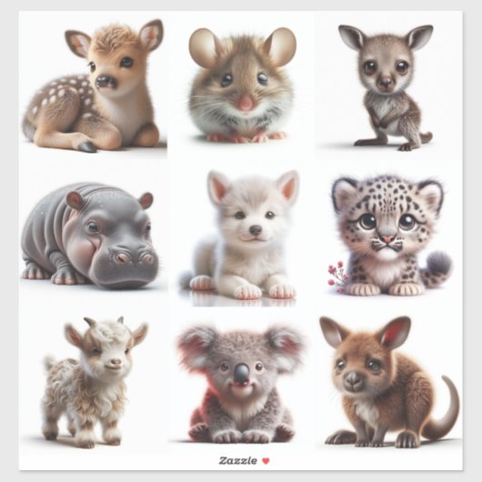 Baby Animals Set 1 Aufkleber (Blatt)