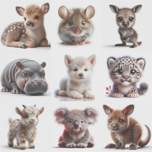 Baby Animals Set 1 Aufkleber (Vorderseite)