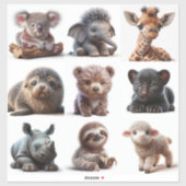 Baby Animals Set 3 Aufkleber (Blatt)