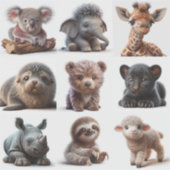 Baby Animals Set 3 Aufkleber (Vorderseite)