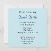 Baby Animals & Stripes Blue Baby Dusche Einladung (Rückseite)