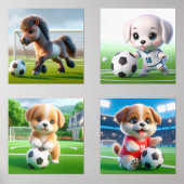Baby Animes spielen Fußball Fußballwall Art Set (Vorderseite)