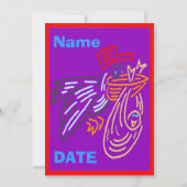 Baby-Ankündigung, Bearbeitungsname, Farben Ankündigung (Vorderseite)