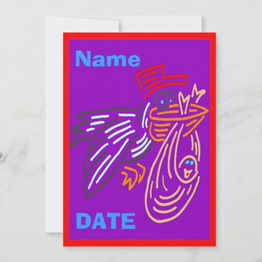 Baby-Ankündigung, Bearbeitungsname, Farben Ankündigung (Vorderseite)