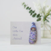 Baby-Ankündigung: Polymer Clay Baby Ankündigungspostkarte (Stehend Vorderseite)