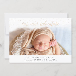 Baby Ankündigung - Unser neues Abenteuer Gold