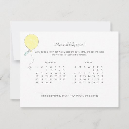 Baby Ankunft Prediction Baby Sprinkle Spiel (Vorderseite)