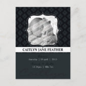 BABY ANNOCEMENT: elegant gerahmt 8 Ankündigungspostkarte (Vorderseite)