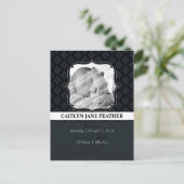 BABY ANNOCEMENT: elegant gerahmt 8 Ankündigungspostkarte (Stehend Vorderseite)