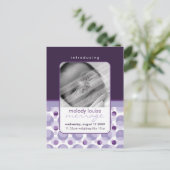 BABY ANNOCEMENT: Hallo Baby 4 Ankündigungspostkarte (Stehend Vorderseite)