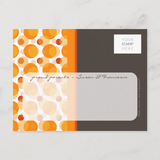 BABY ANNOCEMENT: Hallo Baby 5 Ankündigungspostkarte (Rückseite)