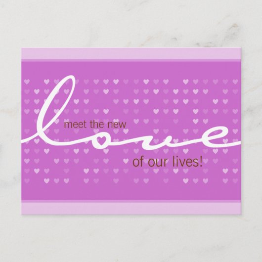 BABY ANNOCEMENT - Liebe Ankündigungspostkarte (Vorderseite)