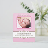 BABY ANNOCEMENT: Wert 1 Ankündigungspostkarte (Stehend Vorderseite)