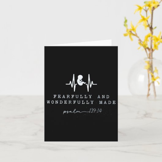 Baby Announcement Fearfully And Wonderfully Made, Karte (Gelbe Blume)