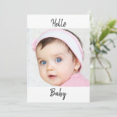 Baby Announcement Foto x2 Moderner Stil Einladung (Stehend Vorderseite)