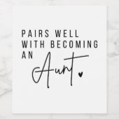 Baby Announcement Wein Labels, zu einer Tante werd Weinetikett (Einzelnes Label)