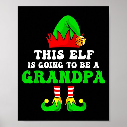 Baby Announcement Xmas Tee This Elf Is Going To Be Poster (Vorne)