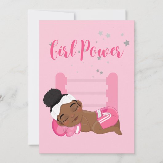 Baby-Announctions-Karte für Girl-Power Ankündigung (Vorderseite)