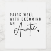 Baby Announctions Wine Labels, zu einer Tante Weinetikett (Einzelnes Label)