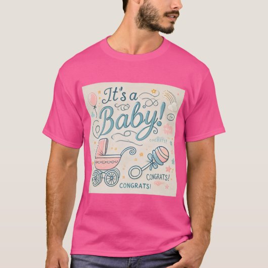 Baby Anreise T-Shirt | Glückwunsch Neue Eltern (Vorderseite)