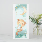 Baby Anteater Watercolor Personalisiertes Lesezeic Karte (Stehend Vorderseite)