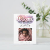 *~* Baby AP79 Neugeborene Geburtsankündigung FOTO Ankündigungspostkarte (Stehend Vorderseite)