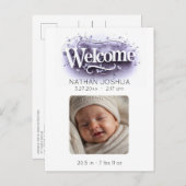 *~* Baby AP79 Neugeborene Geburtsankündigung FOTO Ankündigungspostkarte (Vorne/Hinten)