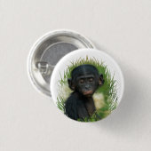 Baby Ape im Gras Button (Vorne & Hinten)