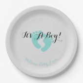 BABY Aquamarin Blue Es ist ein Junge Dusche Party Pappteller (Vorderseite)
