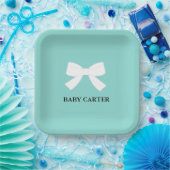 BABY Aquamarin Blue Reveal Dusche Sprinkle Party Pappteller (Party)