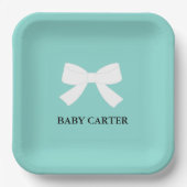 BABY Aquamarin Blue Reveal Dusche Sprinkle Party Pappteller (Vorderseite)