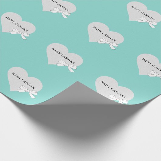 Baby Aquamarin Blue Sprinkle Dusche Party Personal Geschenkpapier (Ecke)