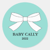 BABY Aquamarin Blue Tiara Party Classic Round Stic Runder Aufkleber (Vorderseite)