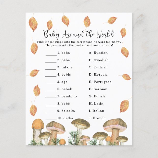 Baby Around - Baby Shower Game (Vorderseite)