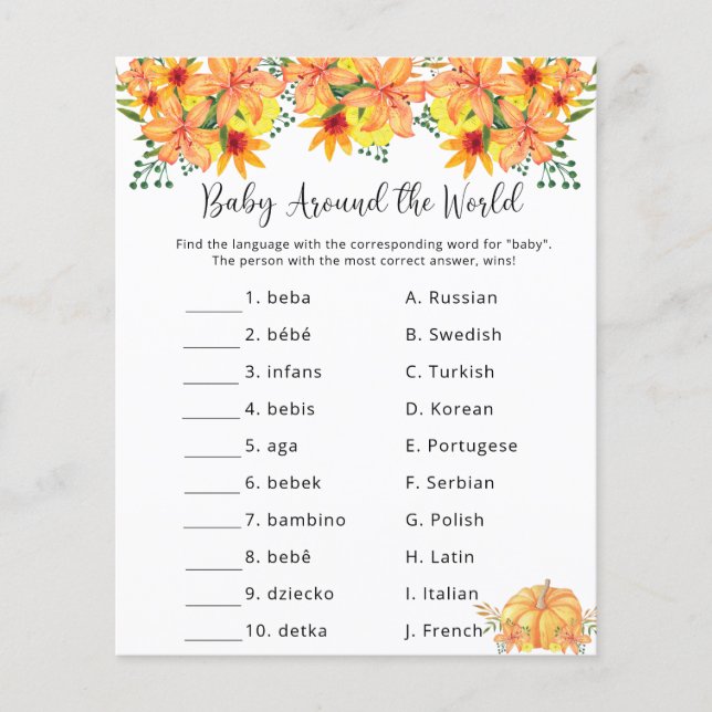 Baby Around - Baby Shower Game (Vorderseite)