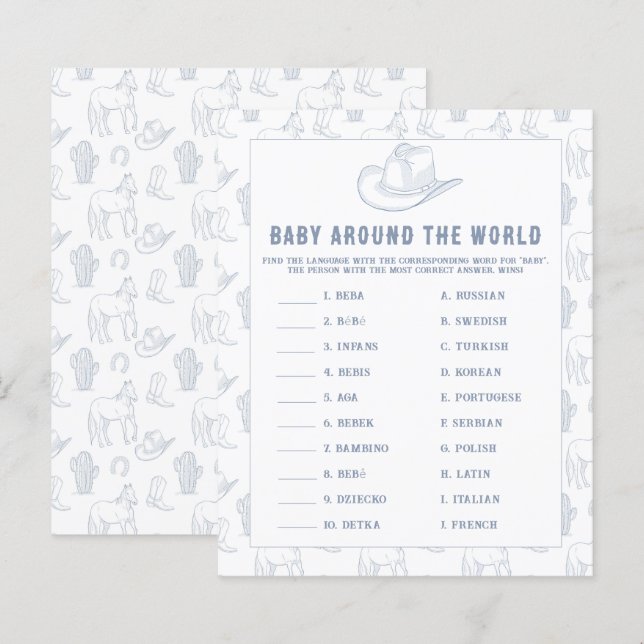 Baby Around - Cowboy Baby Shower (Vorne/Hinten)
