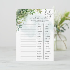 "Baby Around the World" Baby-Dusche-Spiel Einladung