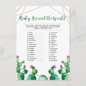 Baby Around the World Shower Game Card Begleitkarte (Vorderseite)