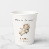 Baby-Astronaut 1. Geburtstag individuelle Papierta Pappbecher (Vorderseite)