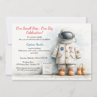 Baby Astronaut 1. Geburtstag Party Einladung