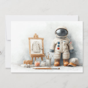 Baby Astronaut 1. Geburtstag Party Einladung