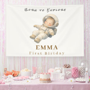 Baby-Astronaut 1. Geburtstagsfeier Banner
