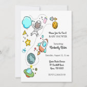 Baby Astronaut Baby Dusche Einladung (Vorderseite)