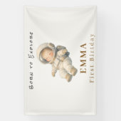 Baby-Astronaut Erster Geburtstag Party-Banner Banner (Vertikal)
