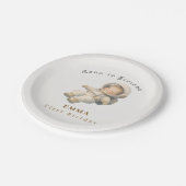 Baby Astronaut First Birthday Paper Plate Pappteller (Schrägansicht)