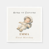 Baby Astronaut First Birthday Party Napkins Serviette (Vorderseite)