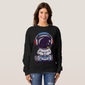 Baby Astronaut Playing Video Games Sweatshirt (Vorne ganz)