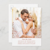 Baby Atem Rose Gold-Effekt Foto Save the Date Ankündigungspostkarte (Vorne/Hinten)